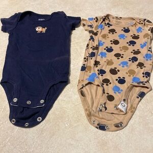 Carters boys 3 months puppy onesie set
